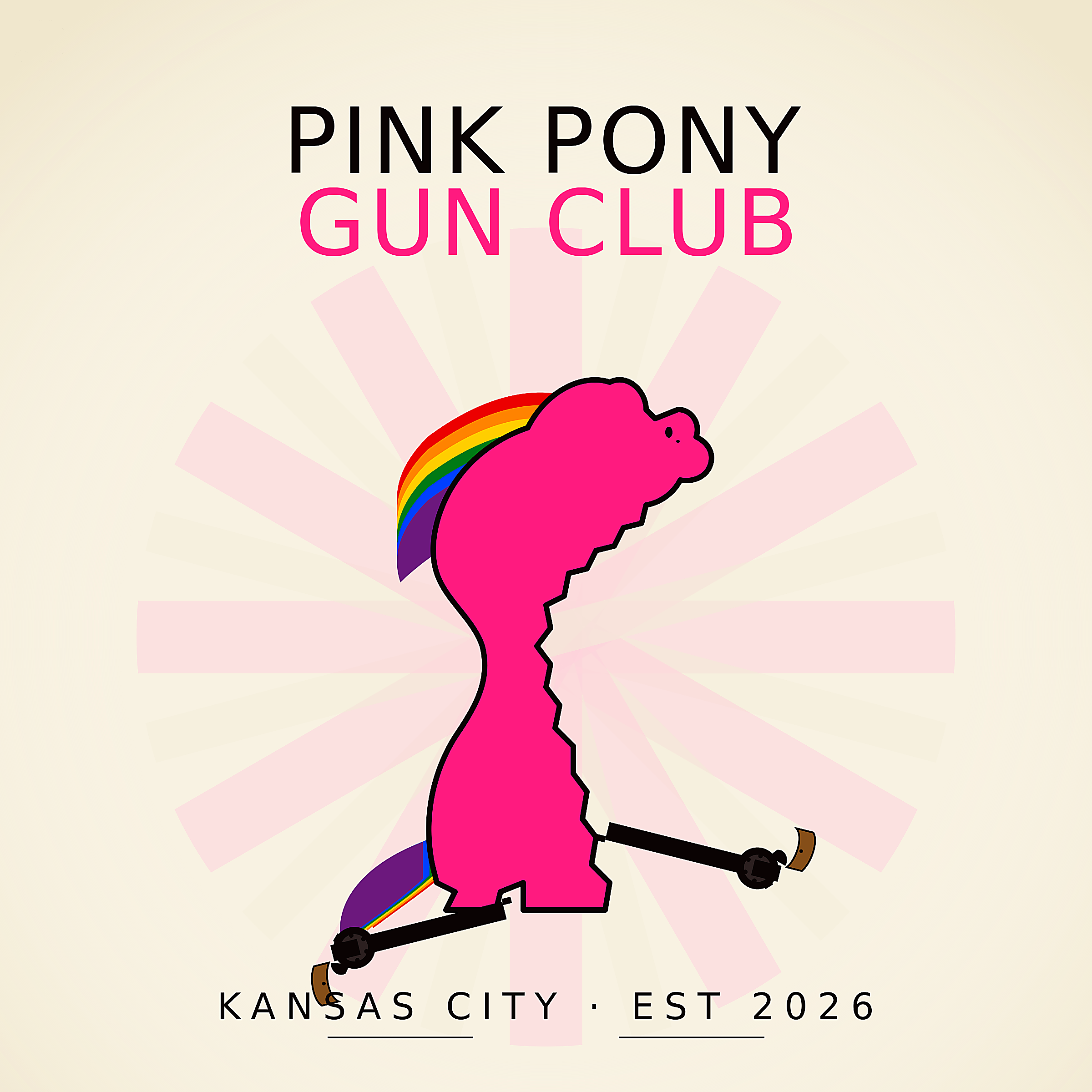 Pink Pony Gun Club — rearing pony