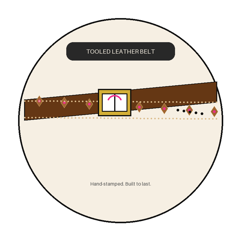 Tooled Leather Belt
